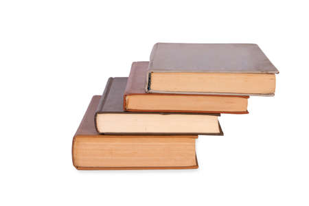 book stairs isolated on white backgroundの写真素材