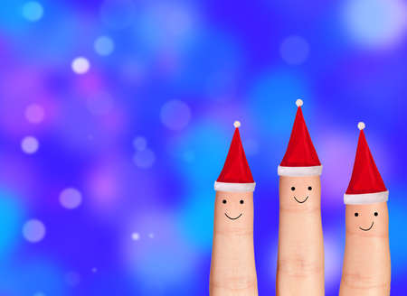 Happy finger hug on Holdiays themeの写真素材
