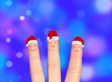 Happy finger hug on Holdiays themeの写真素材
