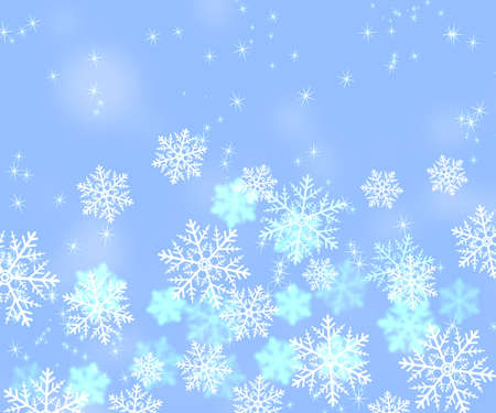 Winter Background with Snowflakesの写真素材
