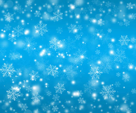 Winter Background with Snowflakesの写真素材