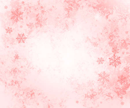 Red Christmas background on a winter theme with a beautiful falling snowの写真素材