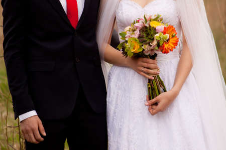 Bride and Groom wedding dayの写真素材