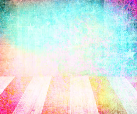 USA colors empty interior room with free space for text or product displays.の写真素材