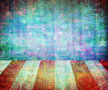 USA colors empty interior room with free space for text or product displays.の写真素材