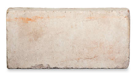 Old red brick isolated on white backgroundの写真素材