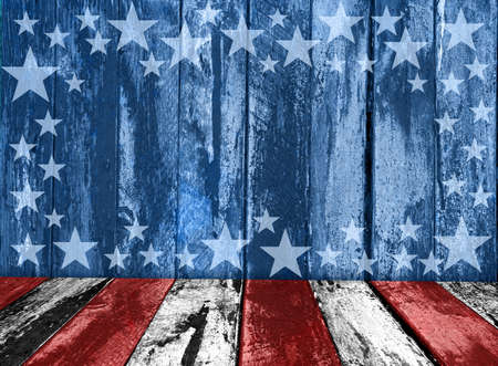 USA style background - empty wooden table for display montagesの写真素材