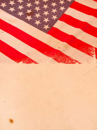 Closeup of grunge American flagの写真素材