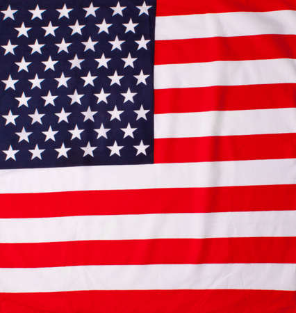 Closeup of ruffled American flagの写真素材