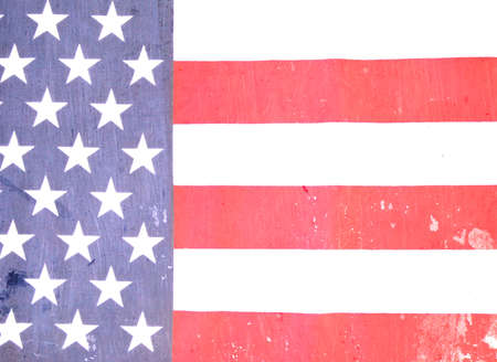 Closeup of grunge American flagの写真素材