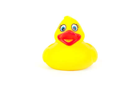 rubber duck isolated on white backgroundの写真素材