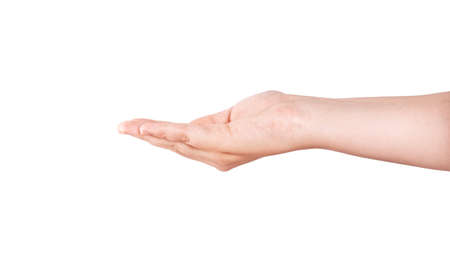 Hand pose like picking something isolated on whiteの写真素材