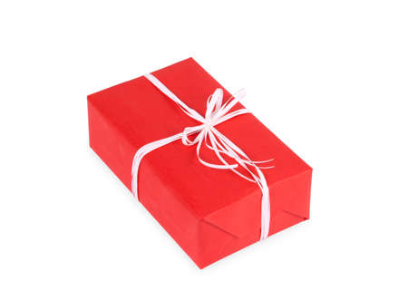 Red gift box isolatedの写真素材