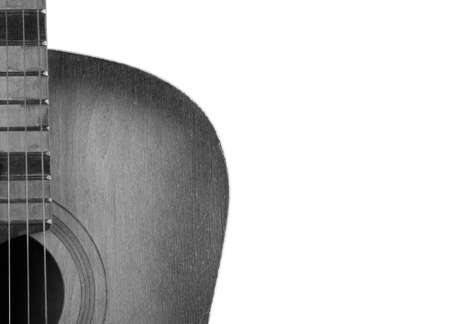 acoustic guitar isolated on white background closeupの写真素材