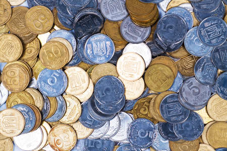 Background of the coins of Ukraineの写真素材