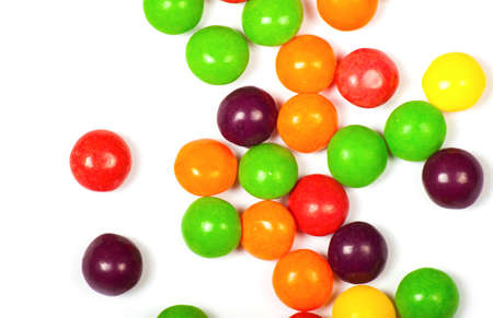 color candy isolated on the white backgroundの写真素材