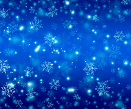 Winter Background with Snowflakesの写真素材