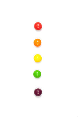color candies isolated on the white backgroundの写真素材