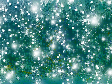 Christmas and New Year background with snowflakesの写真素材