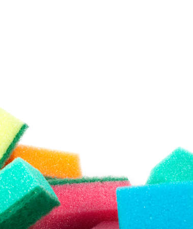 Image of colored sponges isolated close up.の写真素材