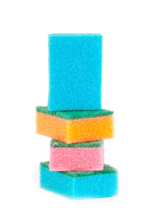 Image of colored sponges isolated close up.の写真素材