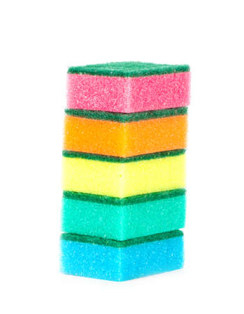 Image of colored sponges isolated close up.の写真素材
