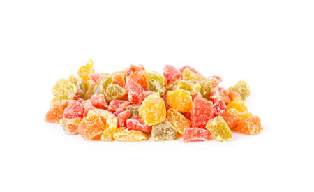 candied fruit group on white backgroundの写真素材