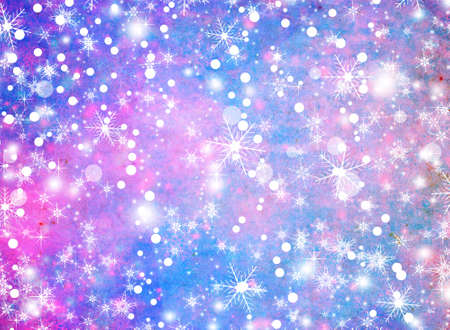 Christmas and New Year background with snowflakesの写真素材