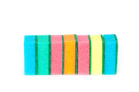 Image of colored sponges isolated close up.の写真素材