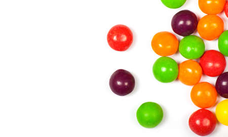 color candy isolated on the white backgroundの写真素材