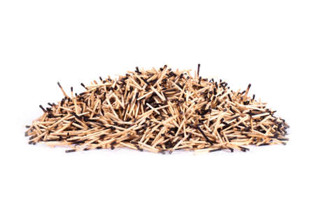 background of burnt matches. Close upの写真素材
