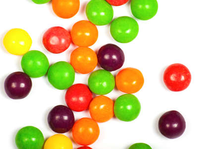color candy isolated on the white backgroundの写真素材