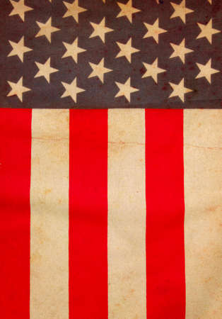 Closeup of ruffled American flagの写真素材