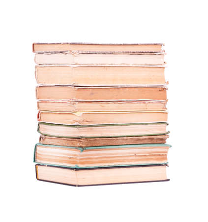 stack of Old books isolated on whiteの写真素材