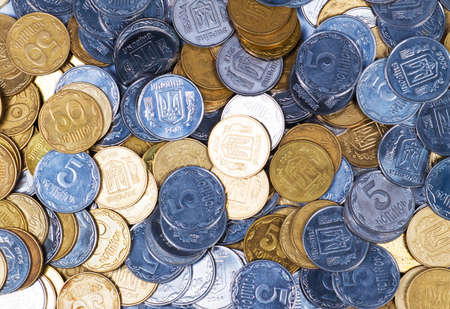 Background of the coins of Ukraineの写真素材