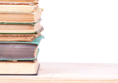 Old books on wood shelf.の写真素材