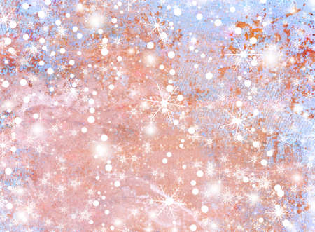 Christmas and New Year background with snowflakesの写真素材