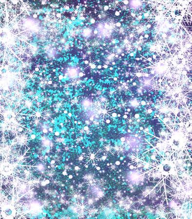 Christmas and New Year background with snowflakesの写真素材