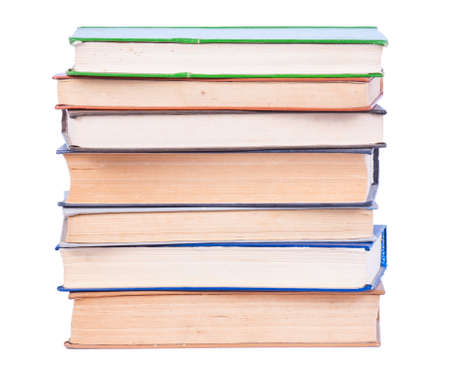 stack of Old books isolated on whiteの写真素材