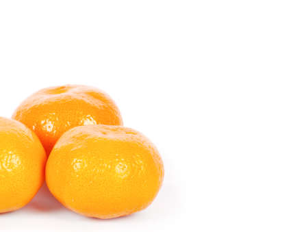 Ripe mandarins isolated on a white backgroundの写真素材