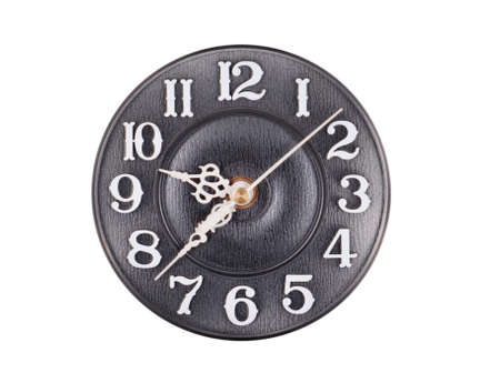 Old antique wall clock isolated on whiteの写真素材
