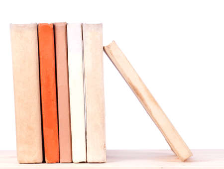 stack of Old books isolated on whiteの写真素材