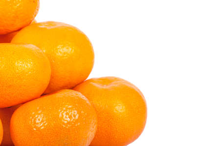 Ripe mandarins isolated on a white backgroundの写真素材