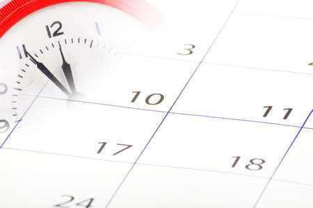 Collage with clock and calendar, time conceptの写真素材