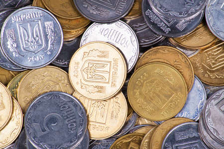 Background of the coins of Ukraineの写真素材