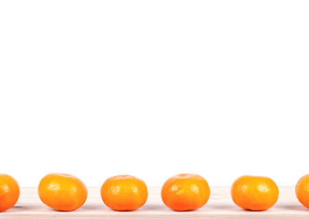 Ripe mandarins isolated on a white backgroundの写真素材
