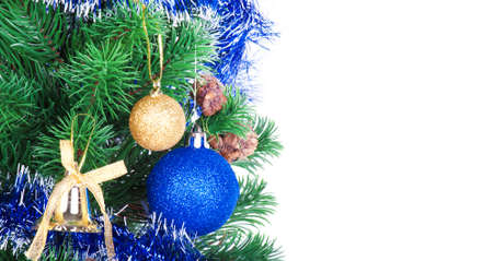 Decorated Christmas tree. Christmas backgroundの写真素材