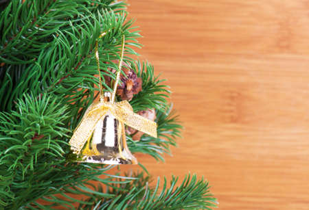 Decorated Christmas tree on white backgroundの写真素材
