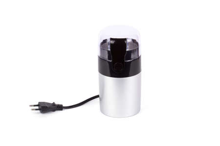 Electric coffee grinder. Isolated on a white backgroundの写真素材
