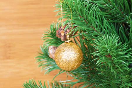 Decorated Christmas tree on white backgroundの写真素材